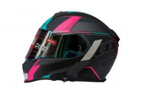 Capacete X11 Revo Pro Flagger SV Preto e Rosa (C/VISEIRA SOLAR)